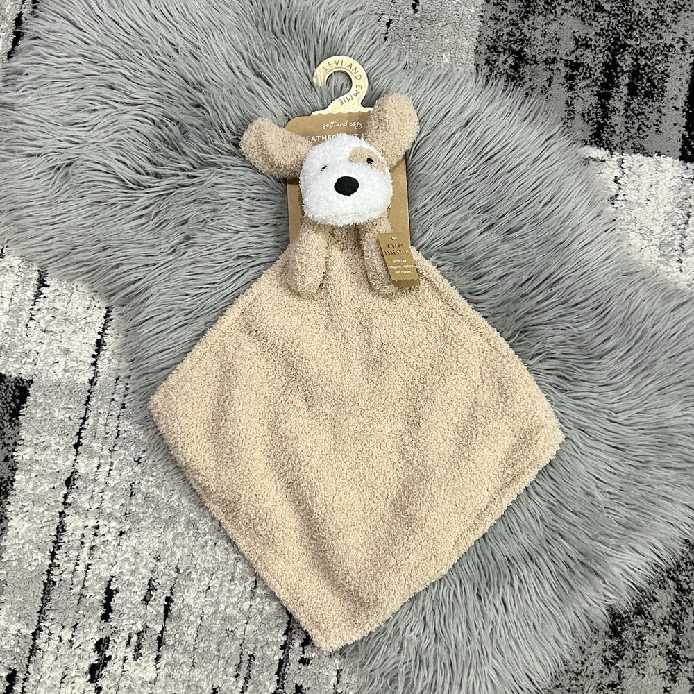 Levi & Emmie SO DREAMY Plush Brown SHERPA Puppy Dog Security Blanket Lovey